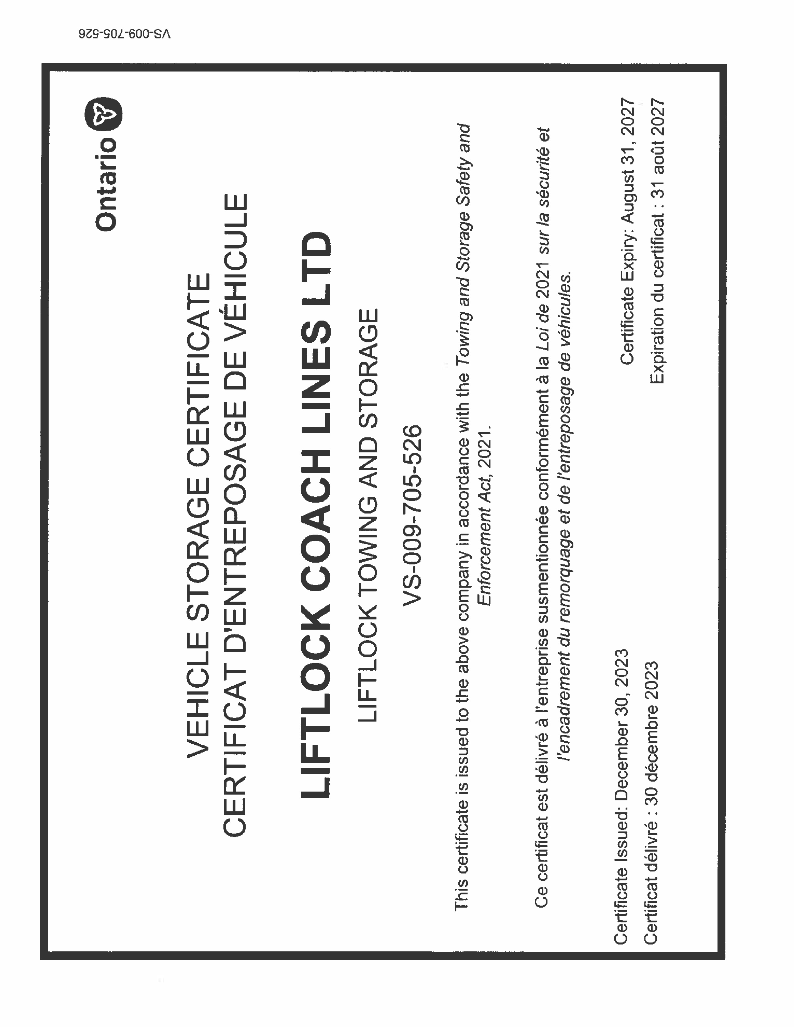 Liftlock Towing Certification