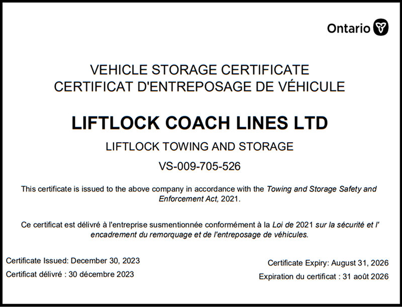 Liftlock Towing Certification
